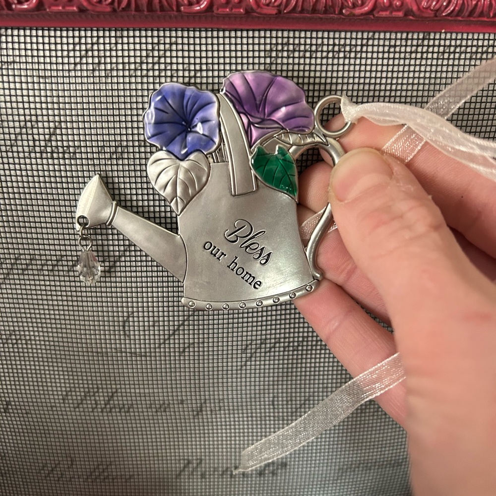Bless our home floral watering can wishes Ornament Ganz